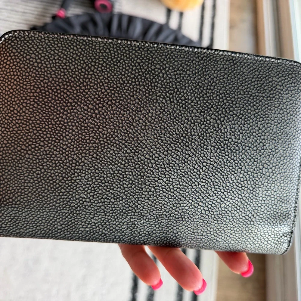 Chanel Metallic Black CC Flap Wallet on Chain